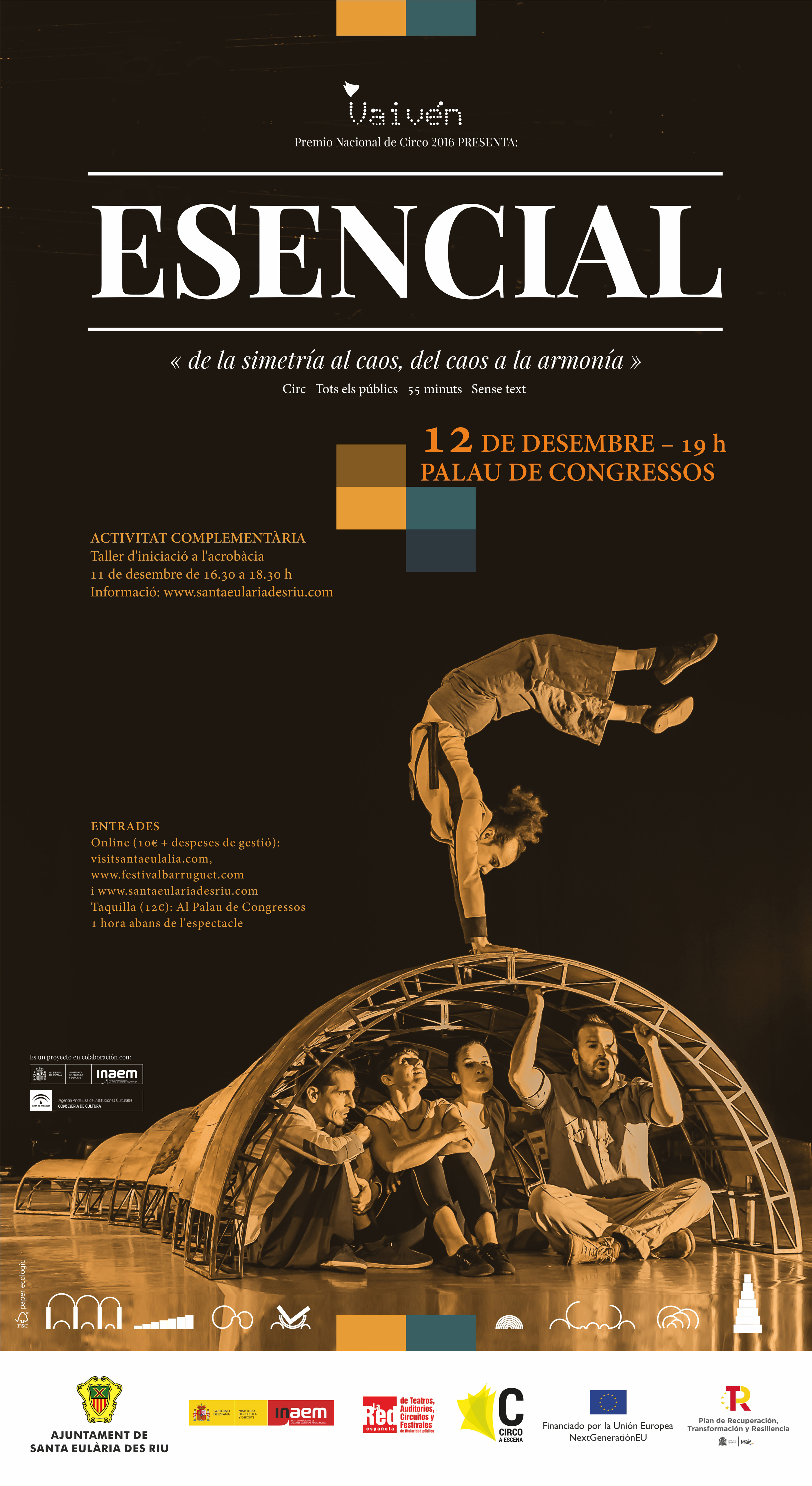 Taller gratuït d’acrobàcies previ a l’arribada d’Esencial, espectacle de circ amb tints poètics