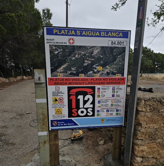 S’Aigua Blanca queda definida a partir de este verano como playa no vigilada y sin servicios municipales