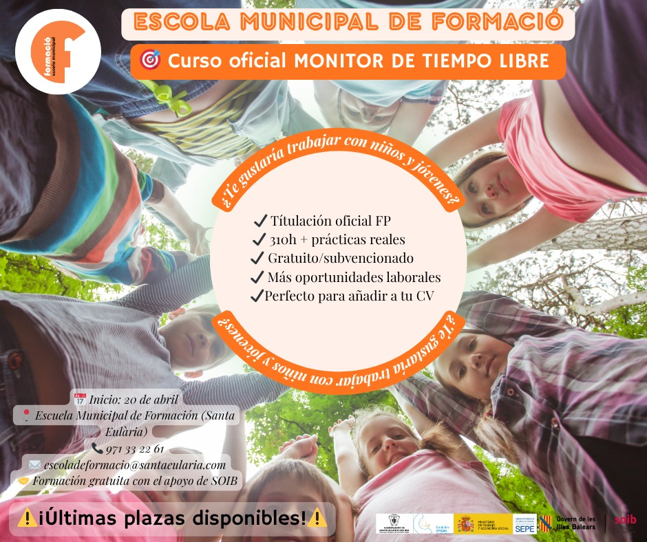Santa Eulària des Riu ofrece un curso gratuito de monitor de tiempo libre con titulación oficial
