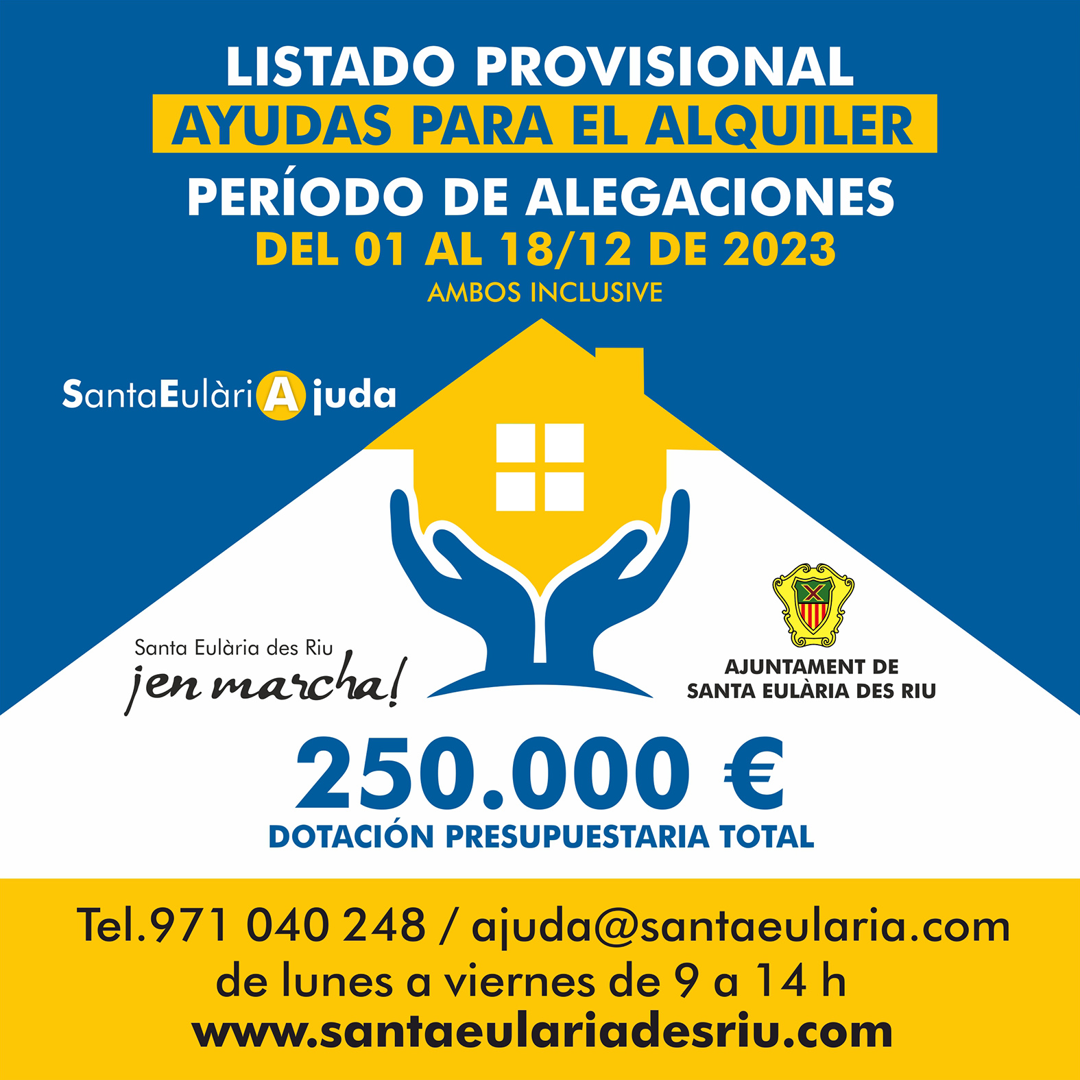 Periodo de enmiendas al listado provisional de ayudas para el alquiler 2023