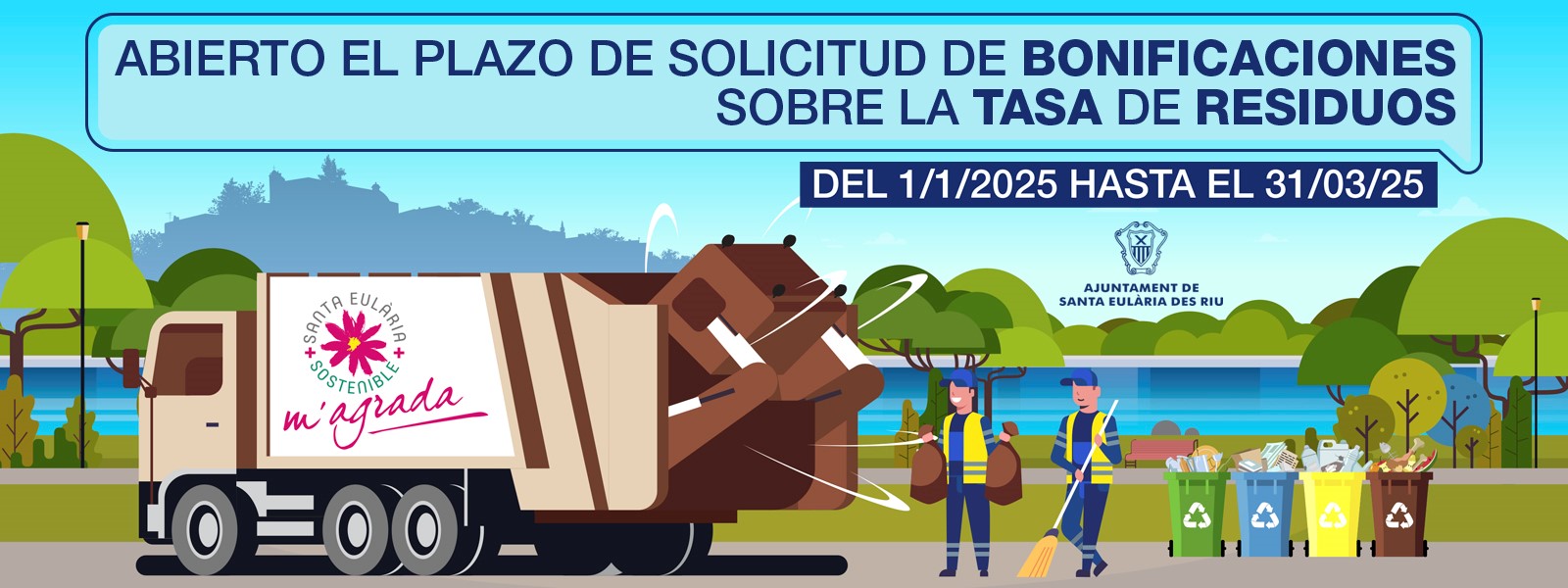 Obert el període de sol·licituds per optar a les bonificacions fiscals sobre la taxa de residus de Santa Eulària