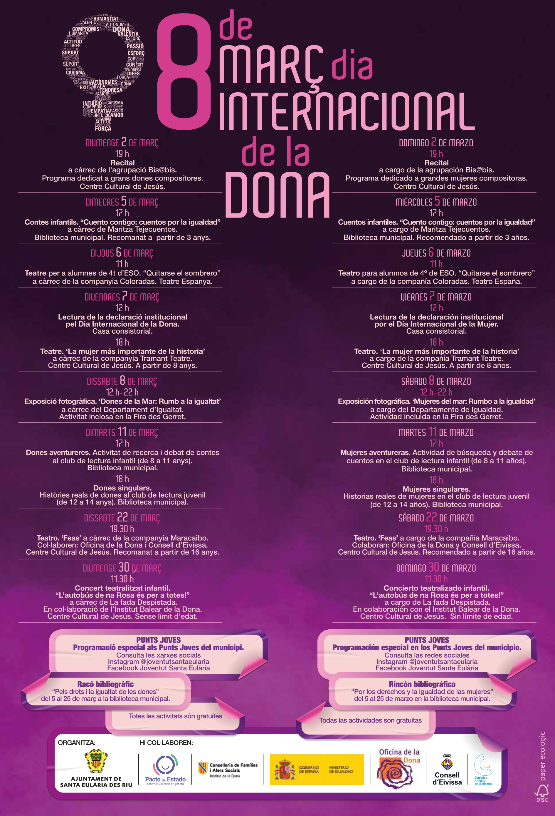 Actes amb motiu del Dia Internacional de la Dona del 8 de març de 2025