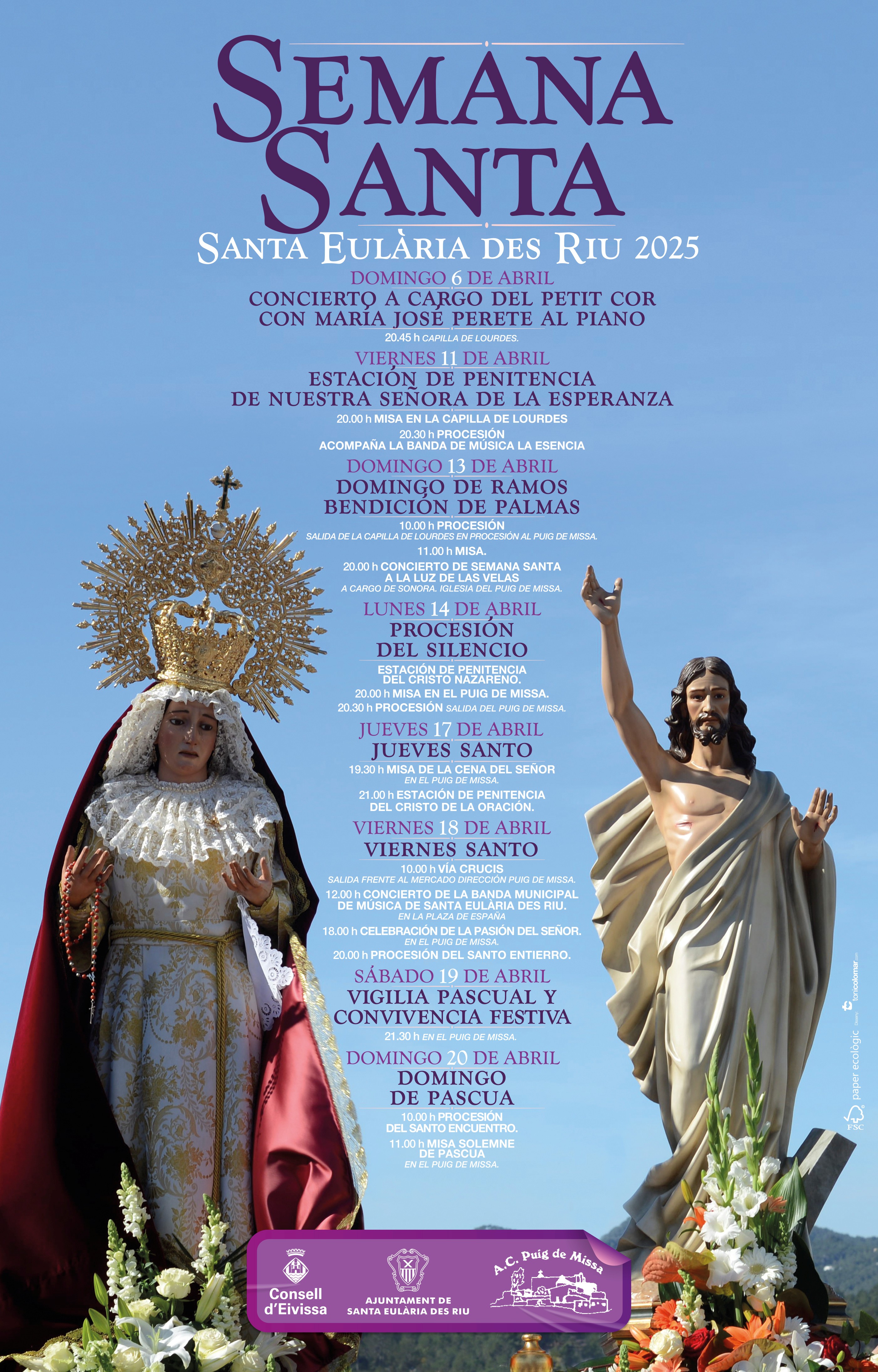 L'Ajuntament de Santa Eulària des Riu celebra la Setmana Santa en totes les seves parròquies