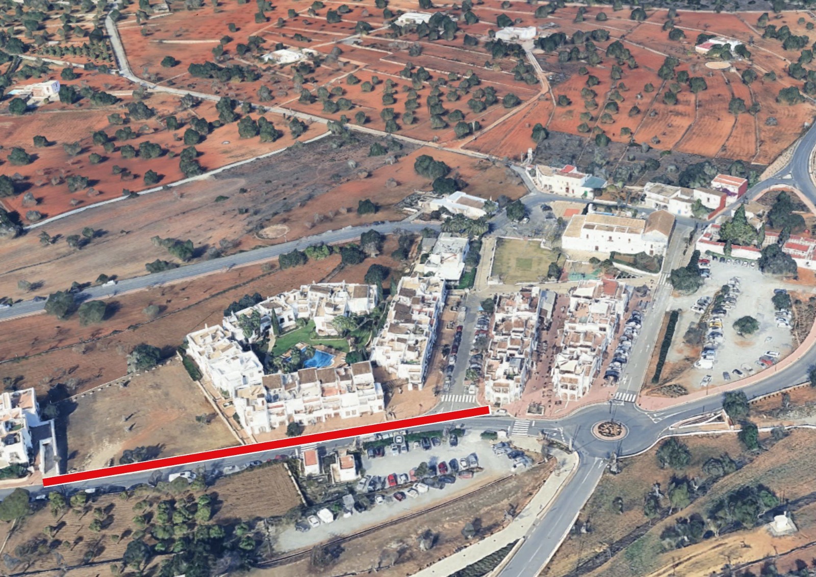 Tall del carrer Venda de Morna en Sant Carles