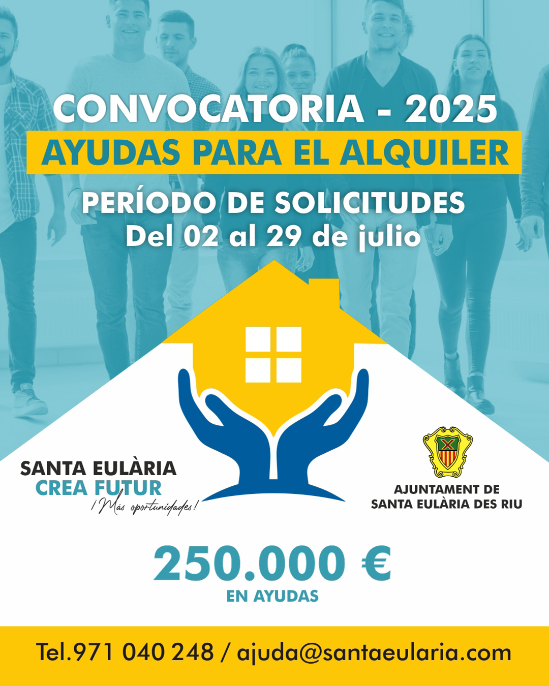 Santa Eulària abre la convocatoria de ayudas para el alquiler 2025 con un presupuesto de 250.000 €