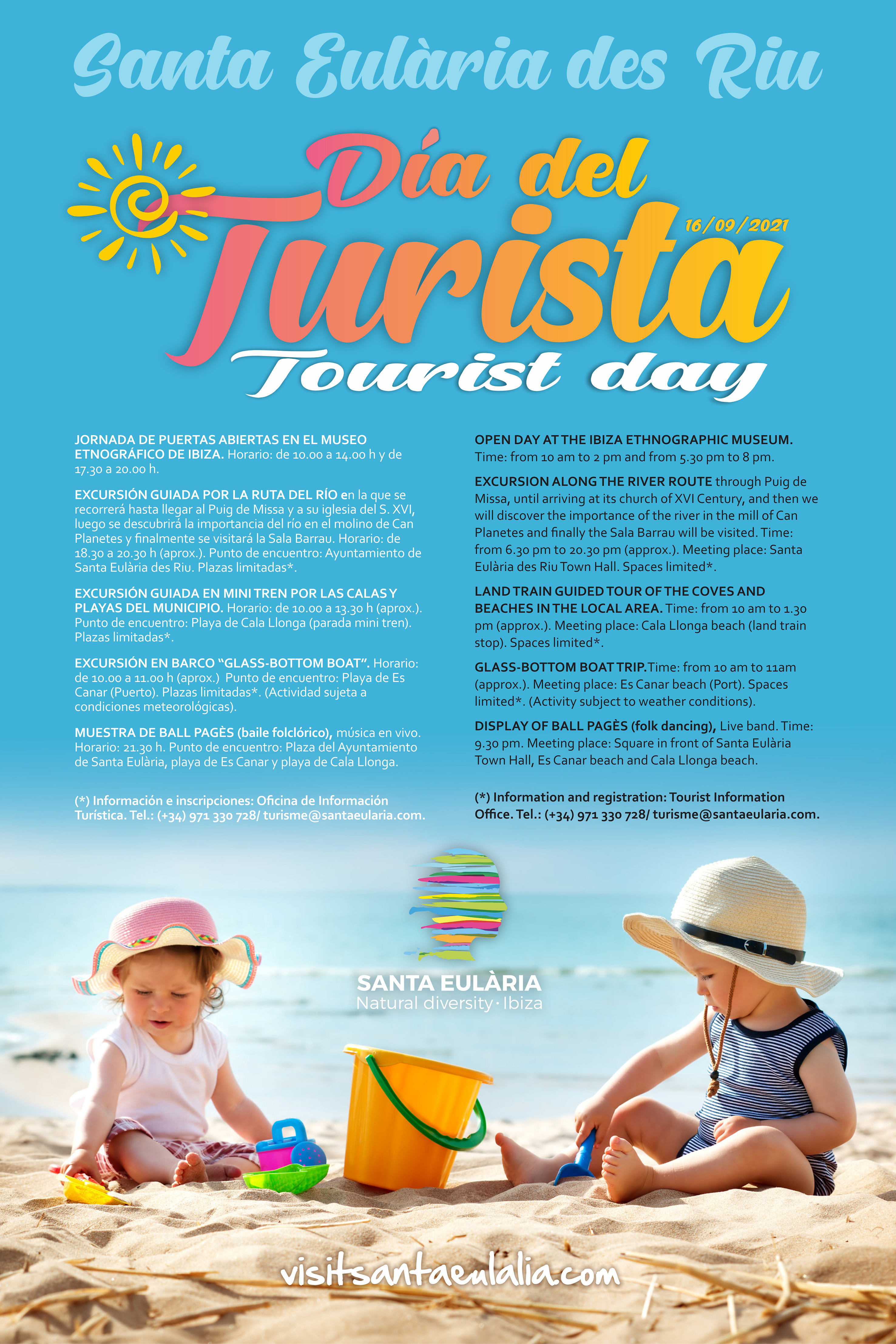 Santa Eulària des Riu organitza el 16 de setembre excursions guiades, jornades de portes obertes i ball pagès amb motiu del Dia del Turista