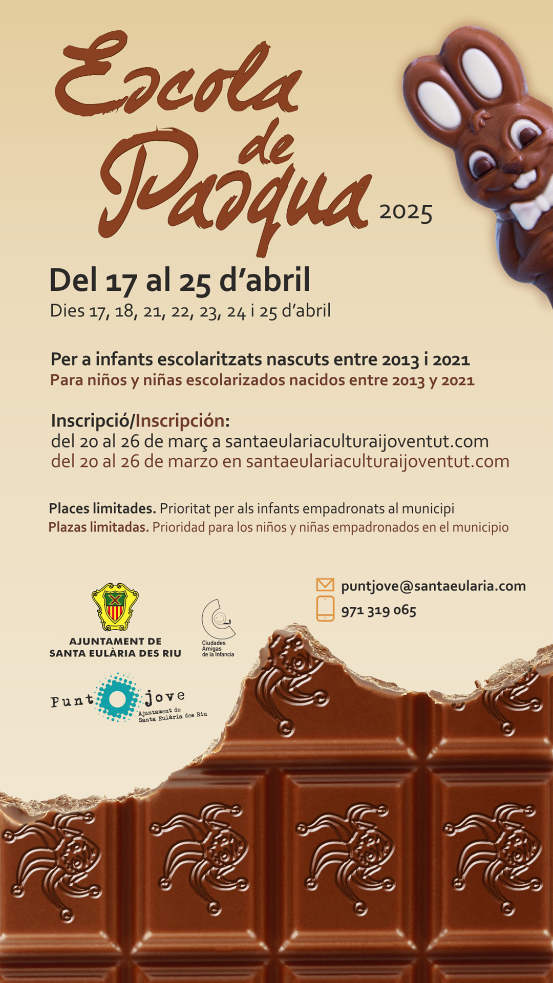 La Escuela de Pascua de Santa Eulària, la actividad vacacional más demandada, abre inscripciones