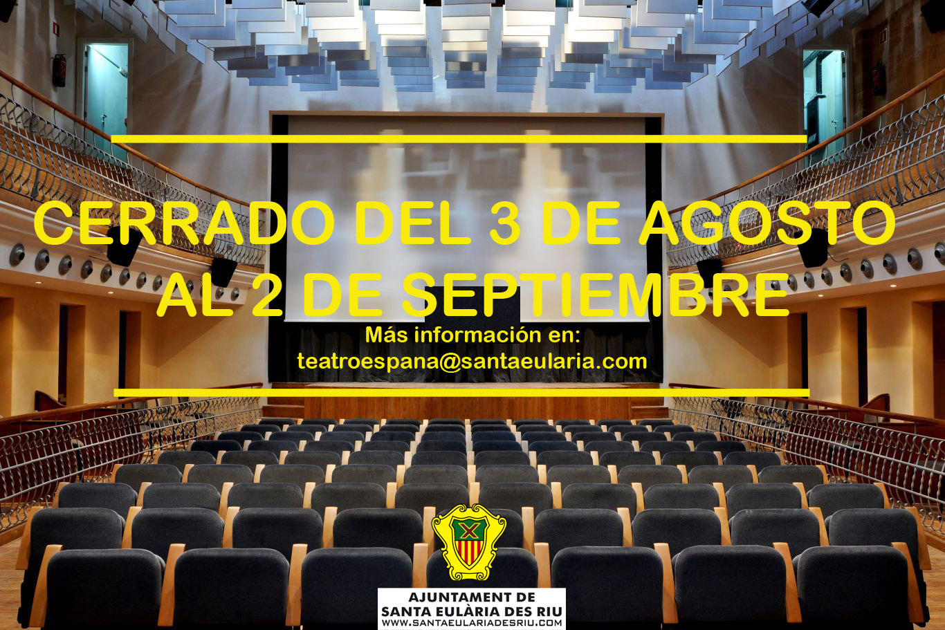 El Teatro España cerrará sus puertas entre el 3 de agosto y el 2 de septiembre