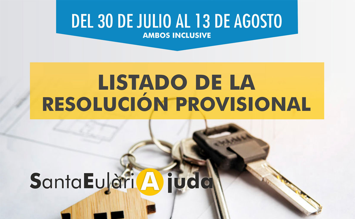 Publicada la resolució provisional del llistat  de les ajudes per a la compra de primer habitatge