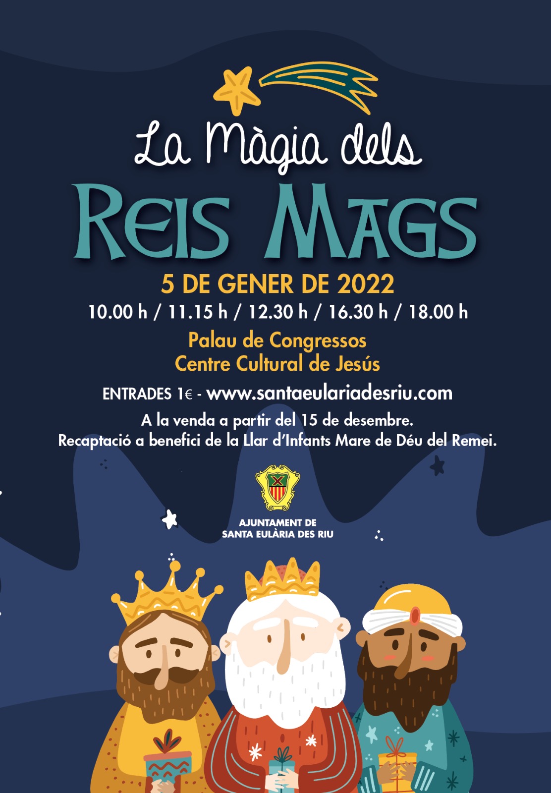Santa Eulària posa a la venda les entrades a l'espectacle ‘La màgia dels Reis Mags’ en el Centre Cultural de Jesús i el Palau de Congressos d'Eivissa