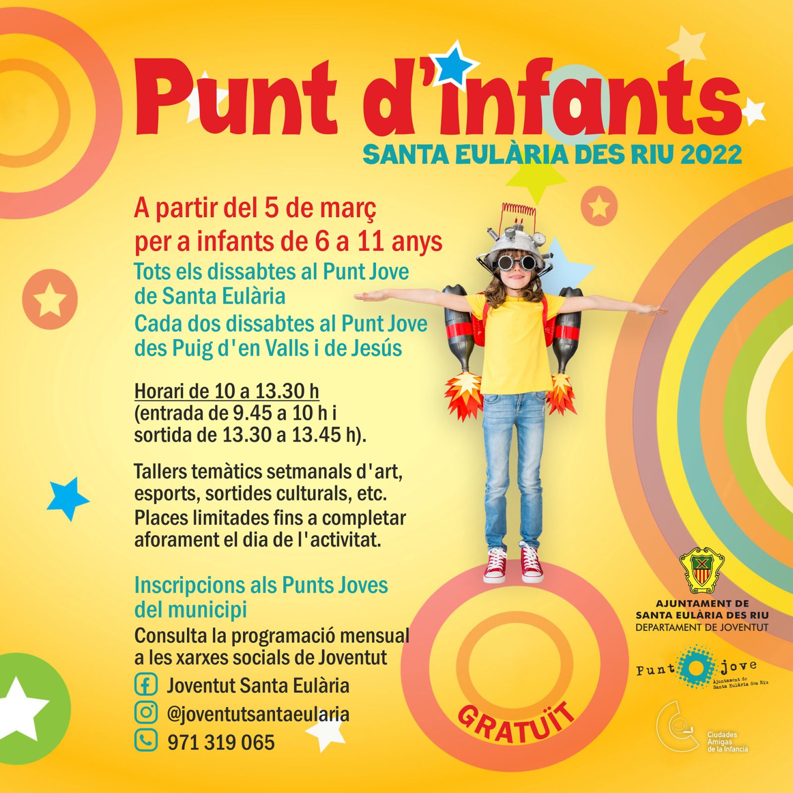 Santa Eulària des Riu crea el Punt d’Infants per oferir tallers lúdics i educatius tots els dissabtes al matí