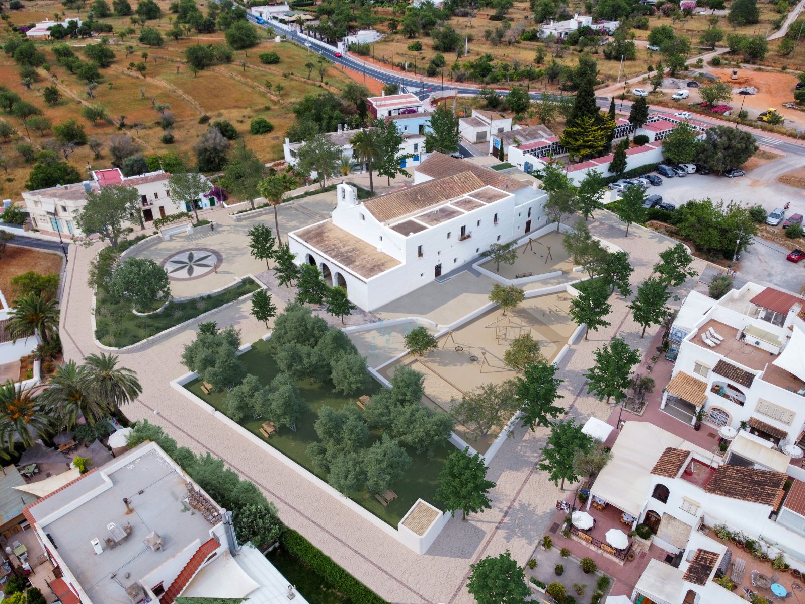 The proposal of pedestrianization of Sant Carles includes a great cistern for the use of regenerated water, shaded areas and a large square for the ‘ball pagès’