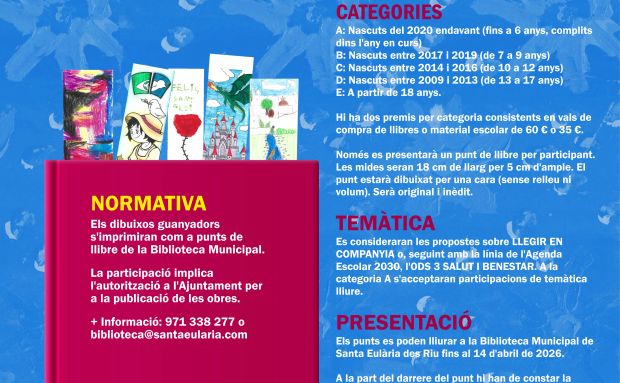 Torna una nova edició del Concurs de Punts de Llibre de Santa Eulària