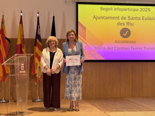 Santa Eulària aconsegueix un 10 en transparència i torna a obtenir el Segell Infoparticipa