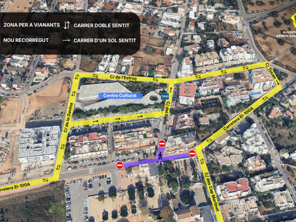 Santa Eulària iniciarà aquest divendres la prova pilot de conversió en zona de vianants parcial del centre de Jesús
