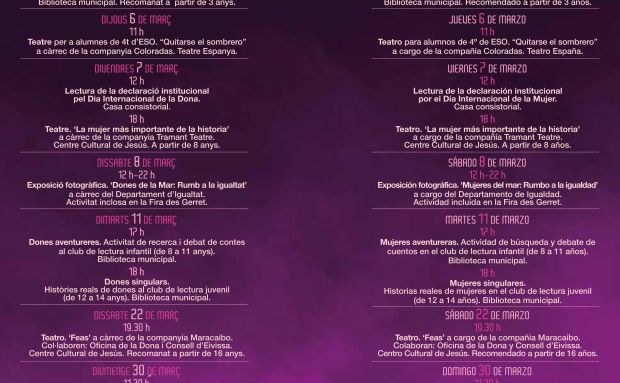 Actes amb motiu del Dia Internacional de la Dona del 8 de març de 2025