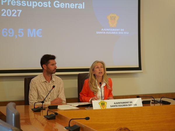 El Ayuntamiento de Santa Eulària presenta un presupuesto de 69,5 millones de euros para 2027