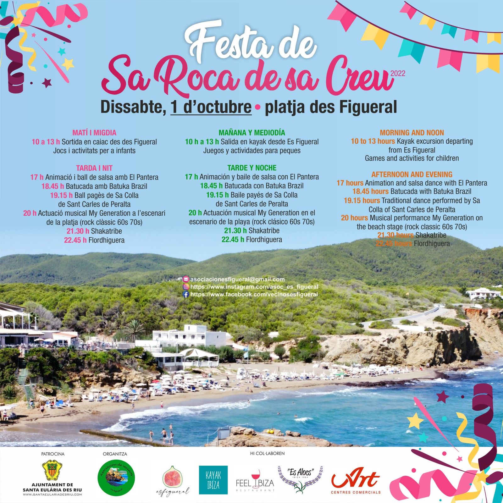 L'AAVV des Figueral i l'Ajuntament celebren aquest dissabte la Festa de sa Roca de sa Creu amb música, activitats infantils i una sortida amb caiac